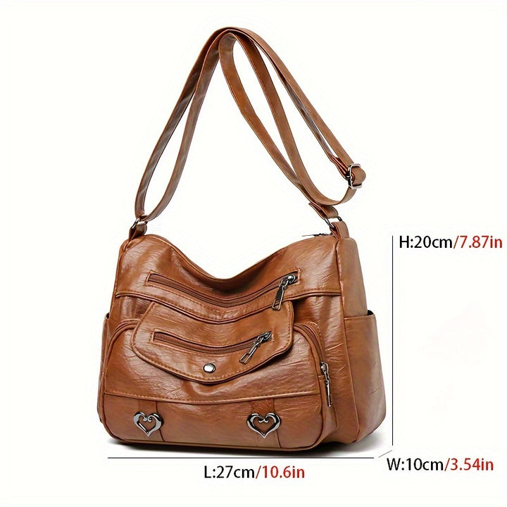 Zoey™ - Chic Heart Charm Crossbody Bag