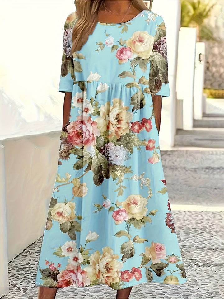 Phoebe™-Floral Print Maxi Dress
