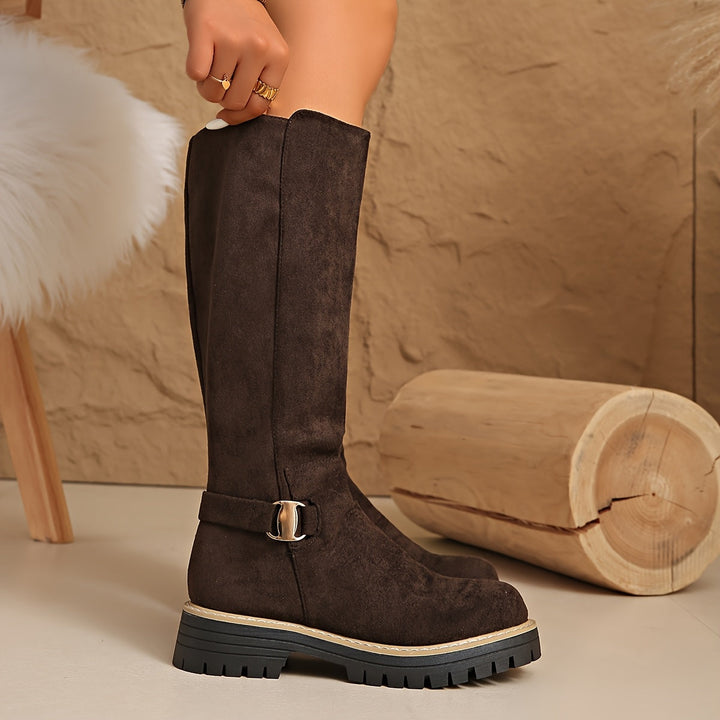 Rosalinde | Women's Chunky Platform Knee-High Combat Boots