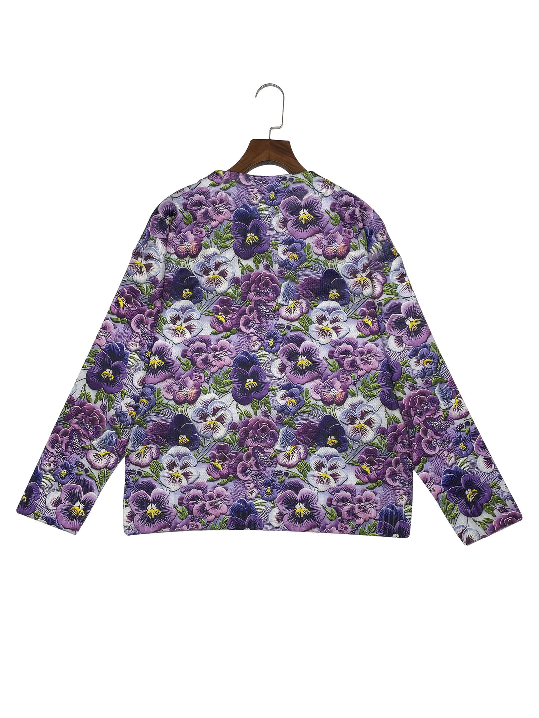 Janie-3D Floral Print Cardigan
