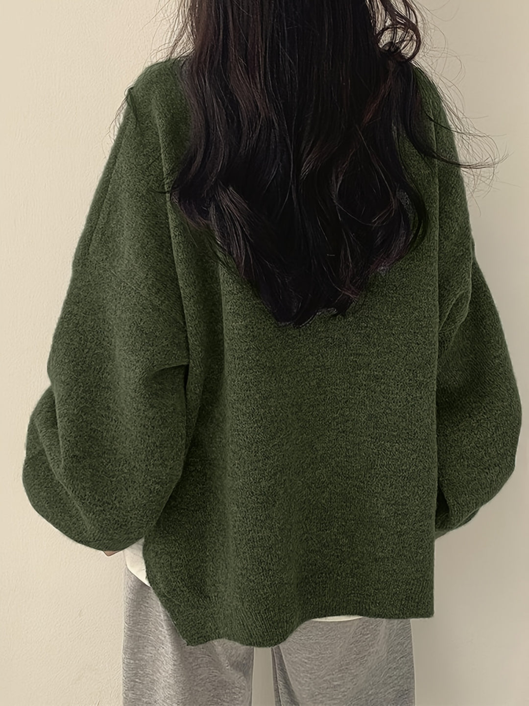 Marigold | Women's Oversized Crew Neck Sweater with Balloon Sleeves