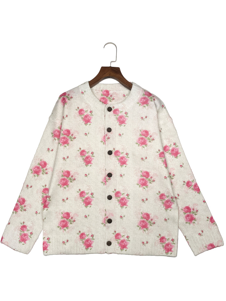 Wendy- 3D Floral Print Cardigan