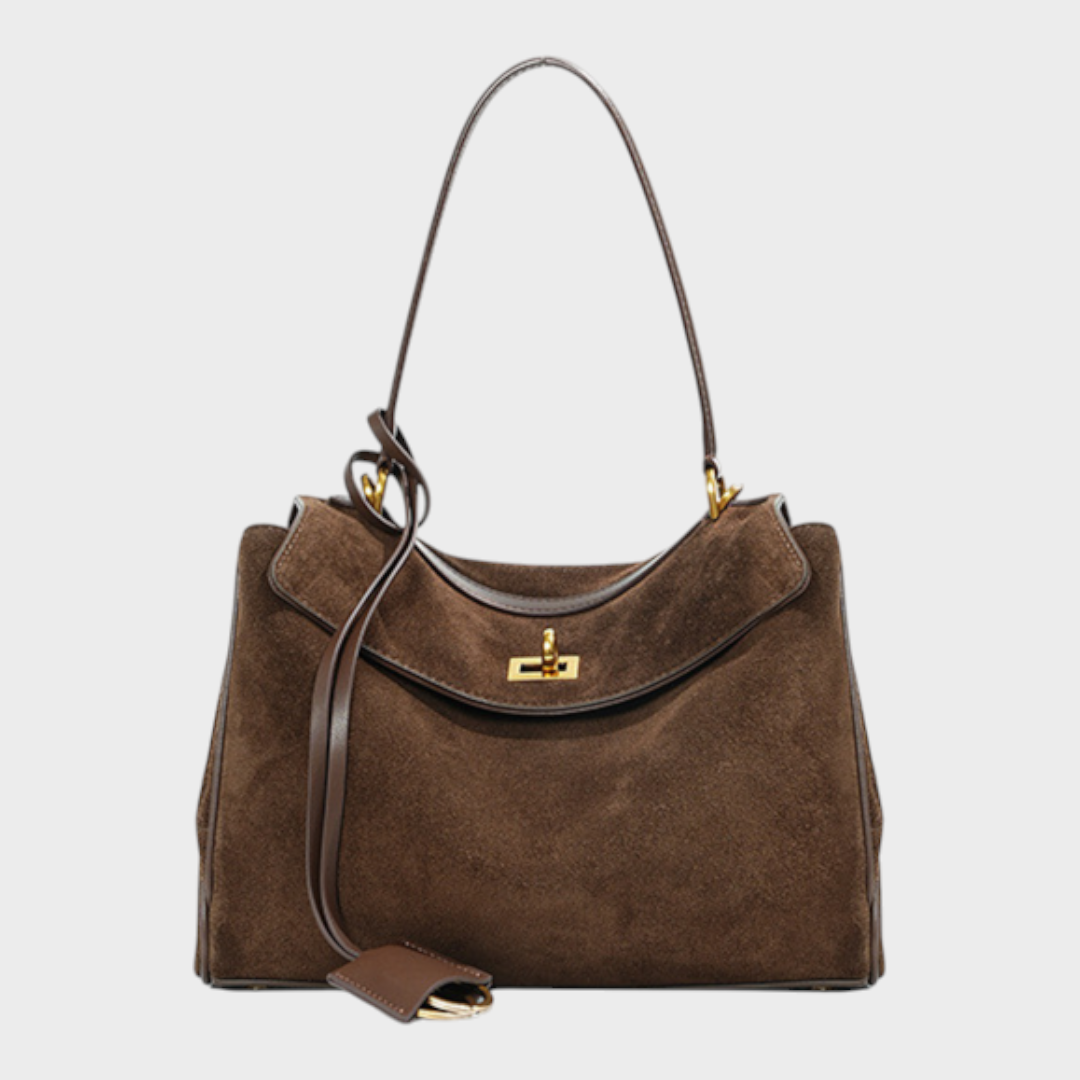 Structured Flap Top Handle Crossbody Leather Handbag