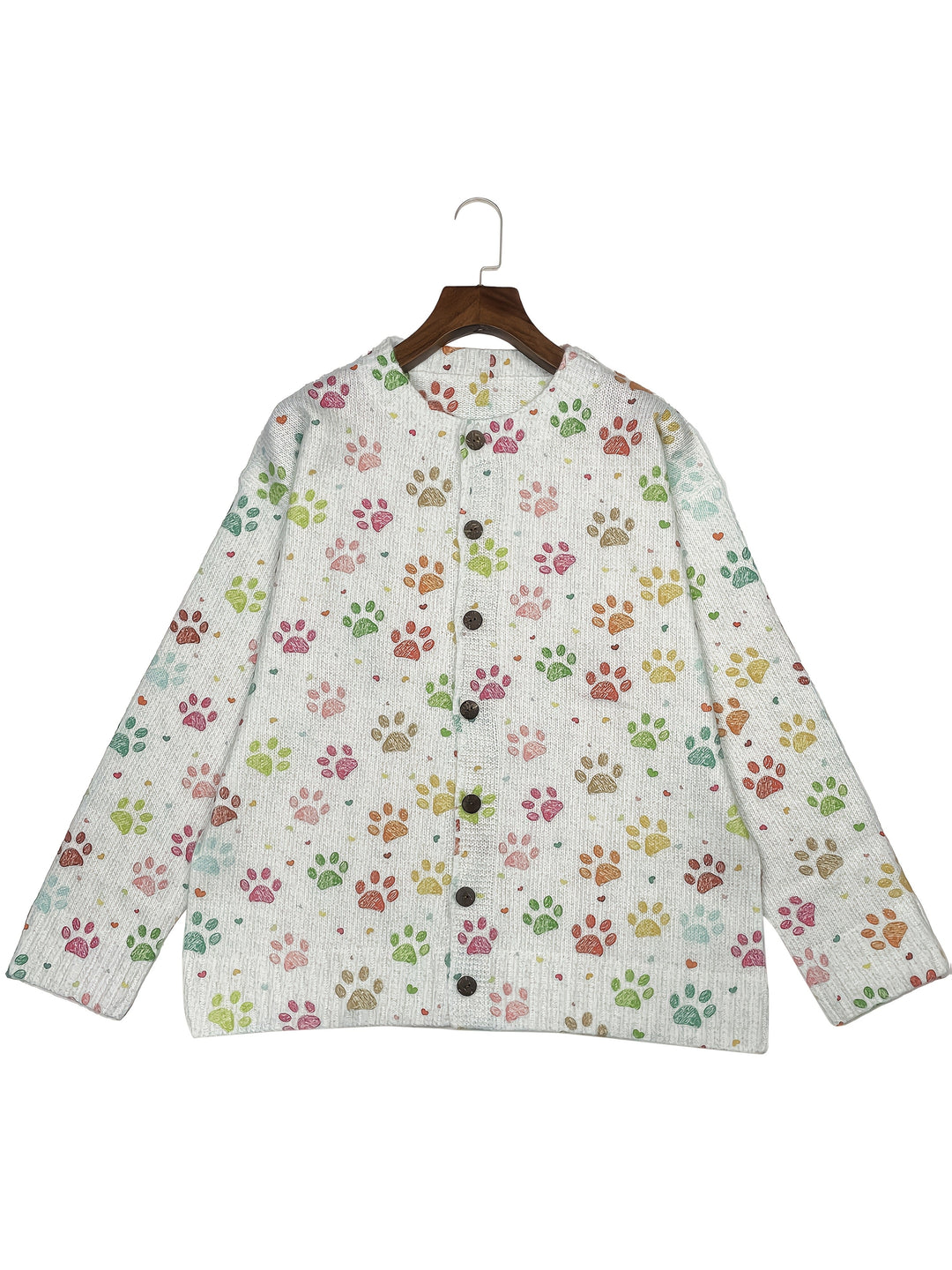 Sherry-Colourful Paw Print Cardigan