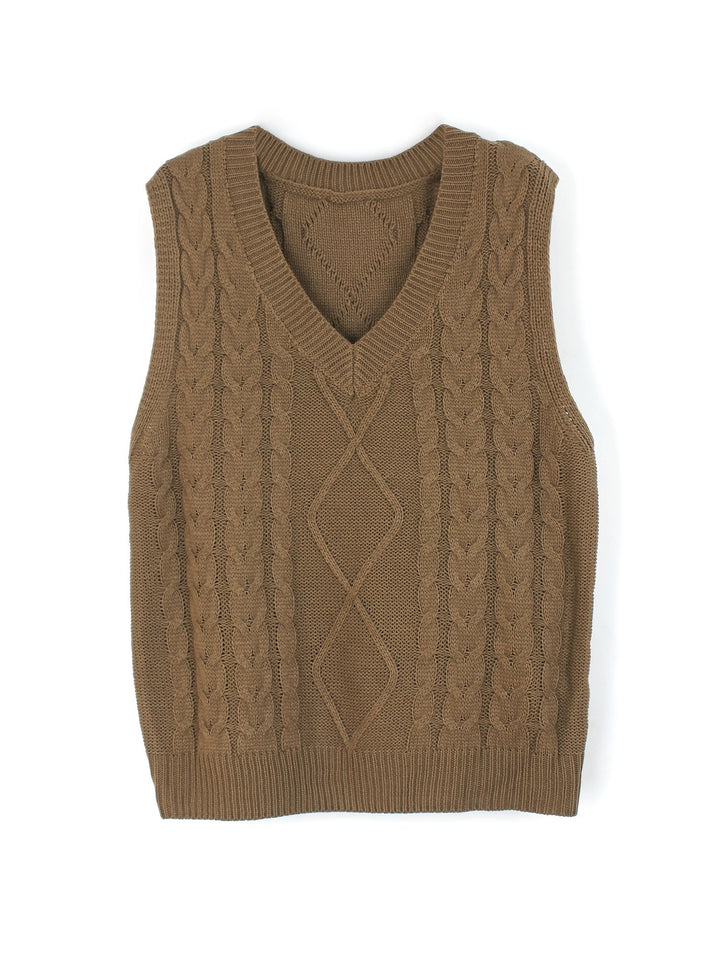 Wrenley | Women's Cable Knit V-Neck Sweater Vest