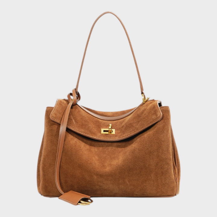 Structured Flap Top Handle Crossbody Leather Handbag