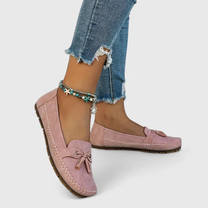 Tassel Knot Suede Moccasin Slip On Casual Loafer