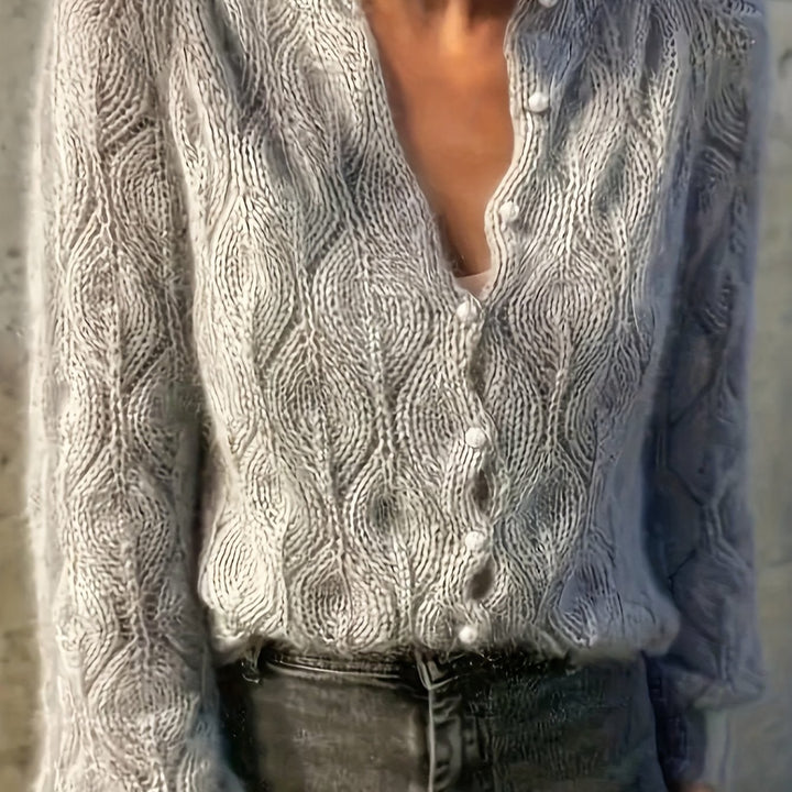 Jolene | Women's Faux Mink Pearl Button Cardigan