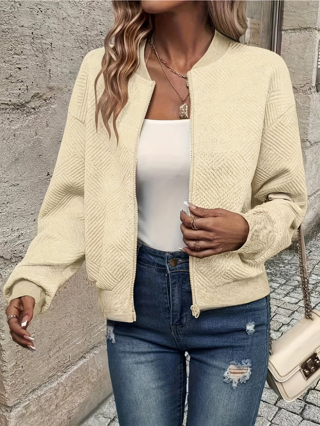 Juliette | Women's Cropped Quilted Bomber Jacket