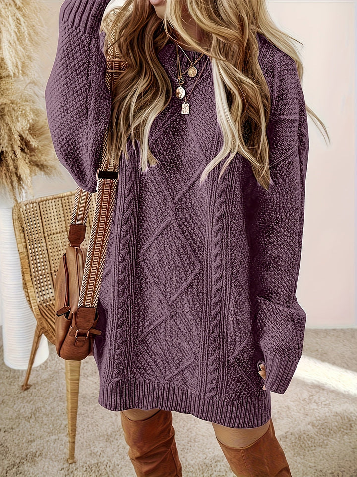 Coralie | Women's Oversized Cable Knit Sweater Dress