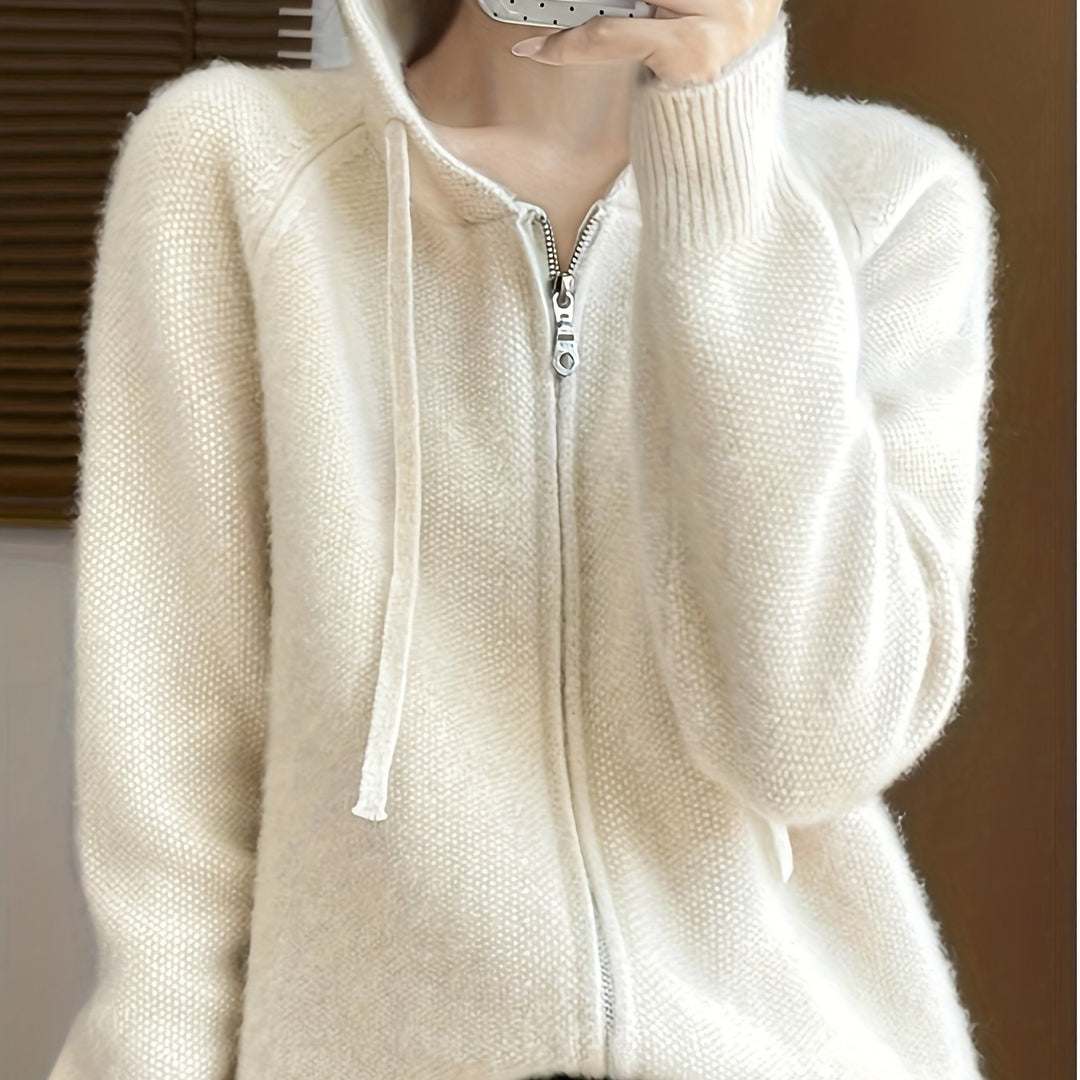 Wren | Women's Hooded Zip-Up Cardigan for Cosy Autumn/Winter Layering