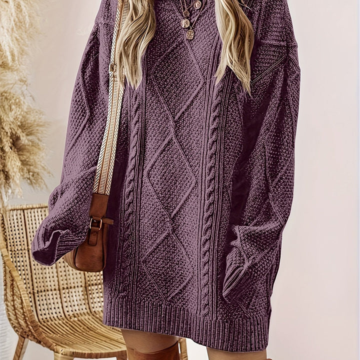 Coralie | Women's Oversized Cable Knit Sweater Dress
