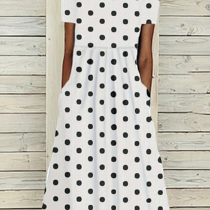 Serean™-Chic Polka Dot Midi Dress