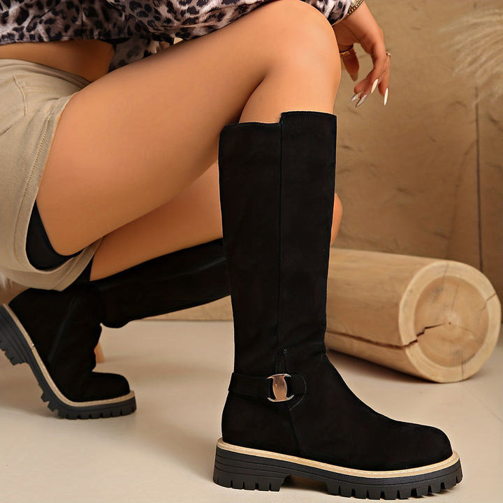Rosalinde | Women's Chunky Platform Knee-High Combat Boots