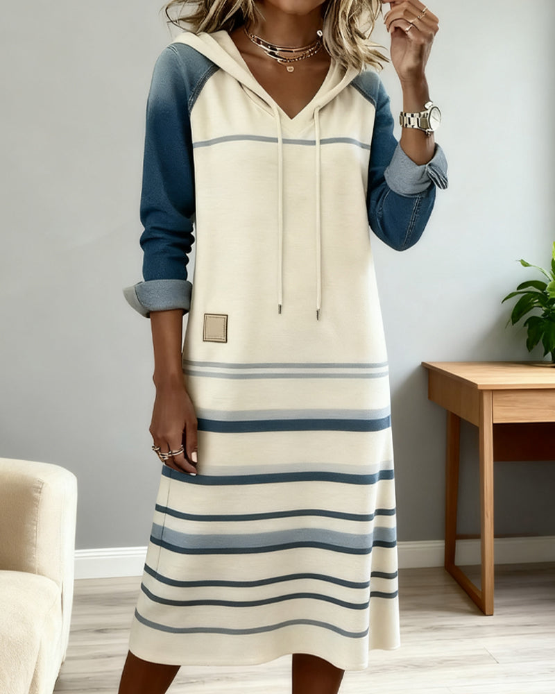 Luna™ - Striped Hooded Dress