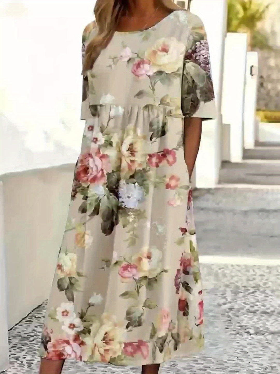 Phoebe™-Floral Print Maxi Dress