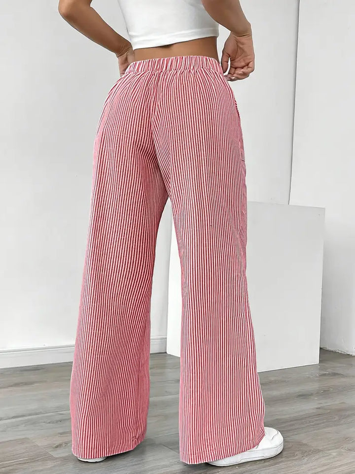 Nina™ - Elegant Striped Pant With Pockets