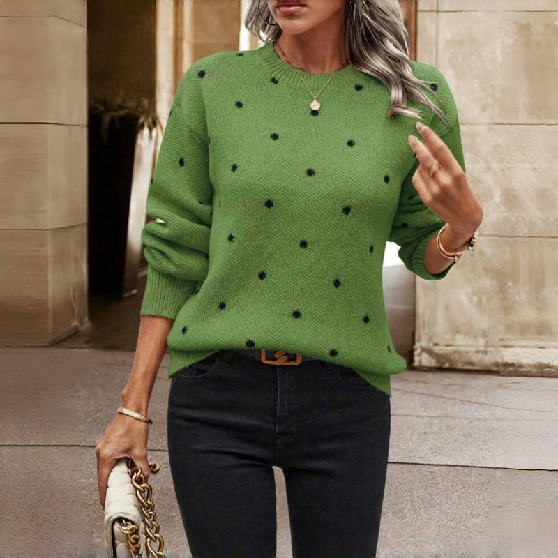 NINA™ - POLKA DOT KNITTED SWEATER