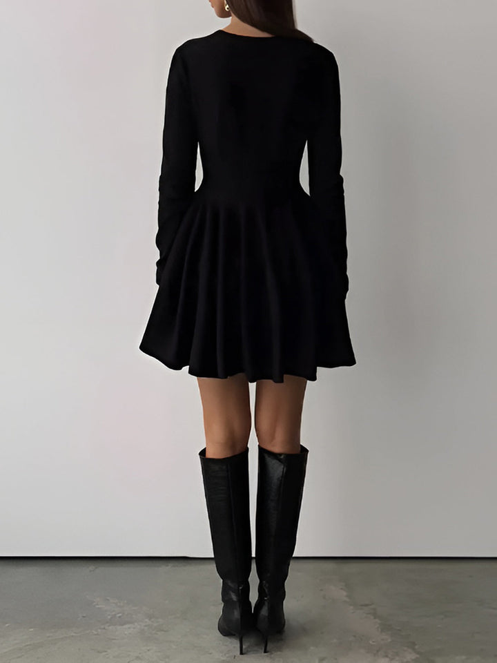 Fit and Flare Long Sleeve Skater Mini Dress