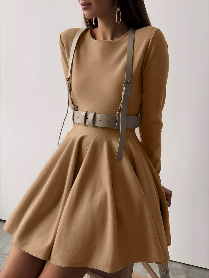 Fit and Flare Long Sleeve Skater Mini Dress