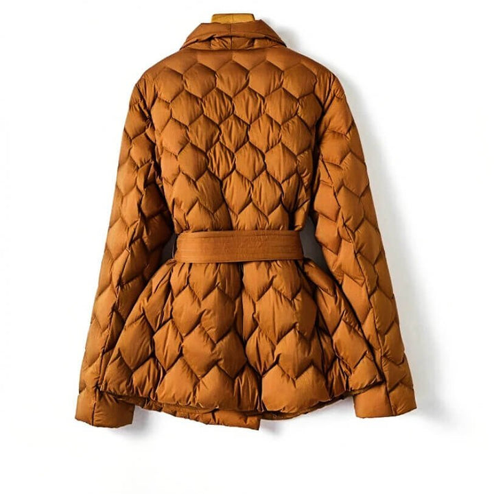 Isabella | Women's Belted Quilted Down Coat with Shawl Collar