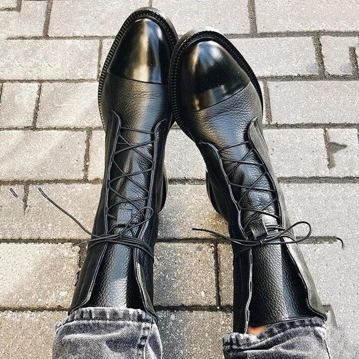 Ingrid | Women's Lace-Up Leather Combat Ankle Boots