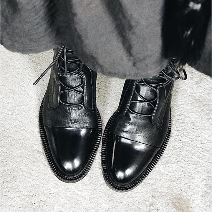 Ingrid | Women's Lace-Up Leather Combat Ankle Boots