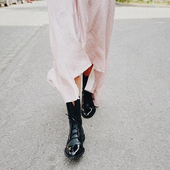 Ingrid | Women's Lace-Up Leather Combat Ankle Boots