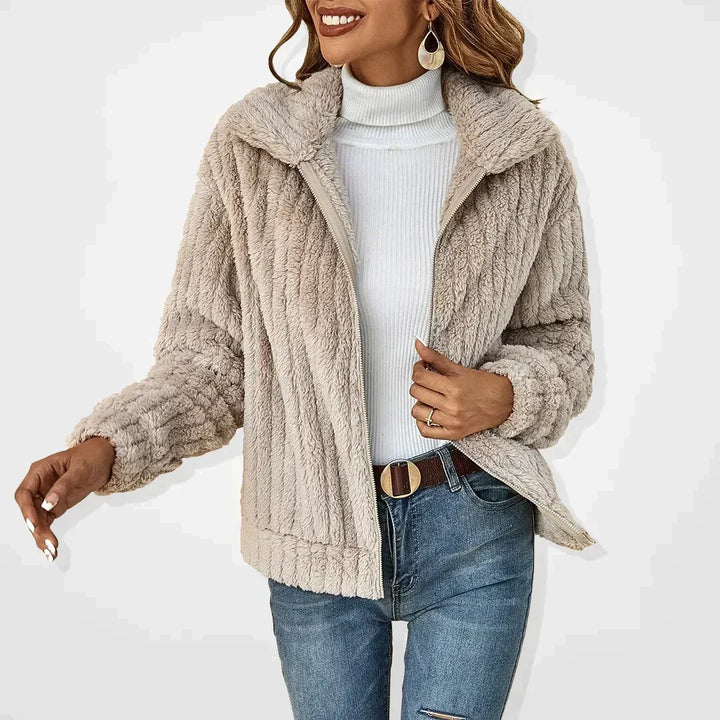 Ottilie | Women's Teddy Fleece Zip-Up Jacket with Collar
