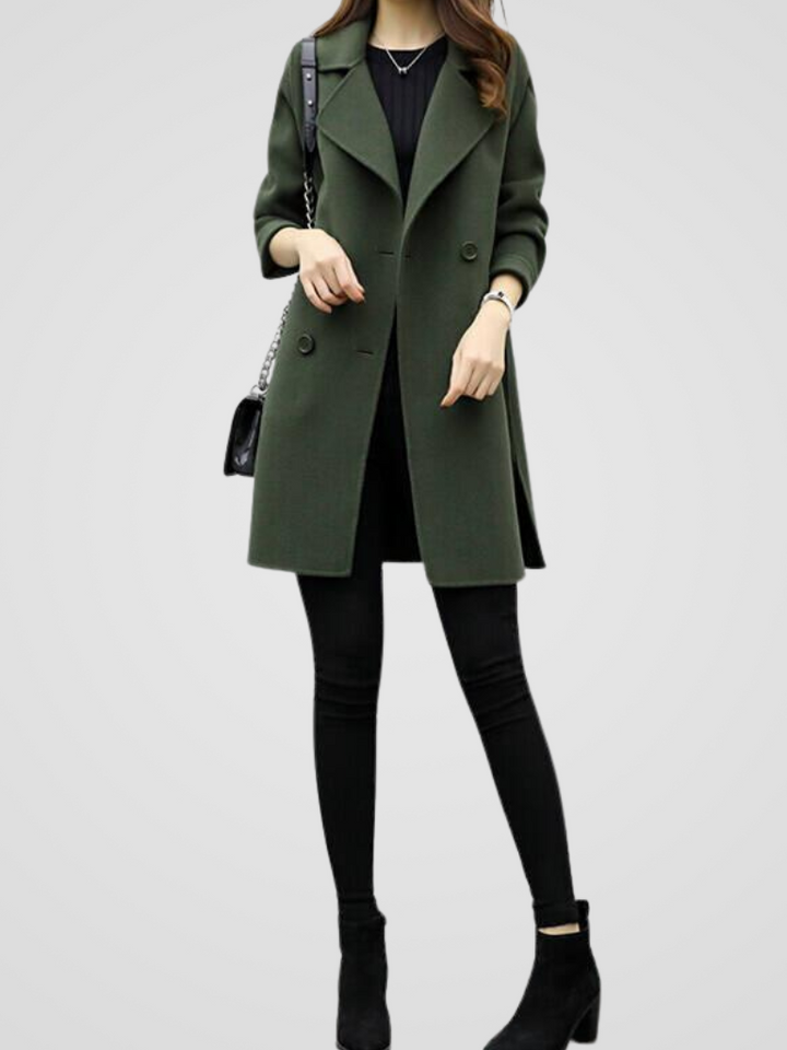 Pol | Women's Cotton Double-Breasted Longline Coat