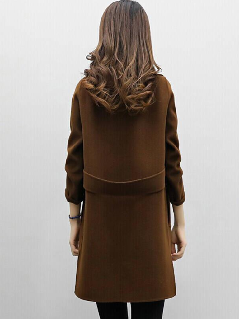 Pol | Women's Cotton Double-Breasted Longline Coat