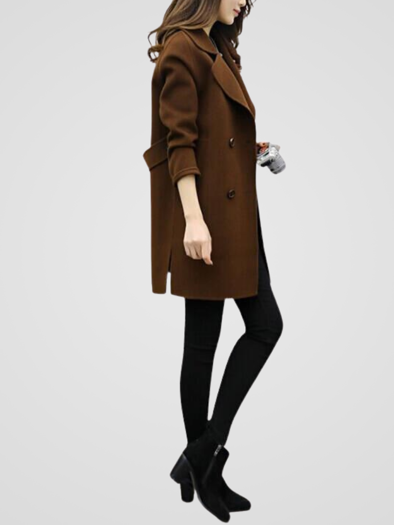 Pol | Women's Cotton Double-Breasted Longline Coat