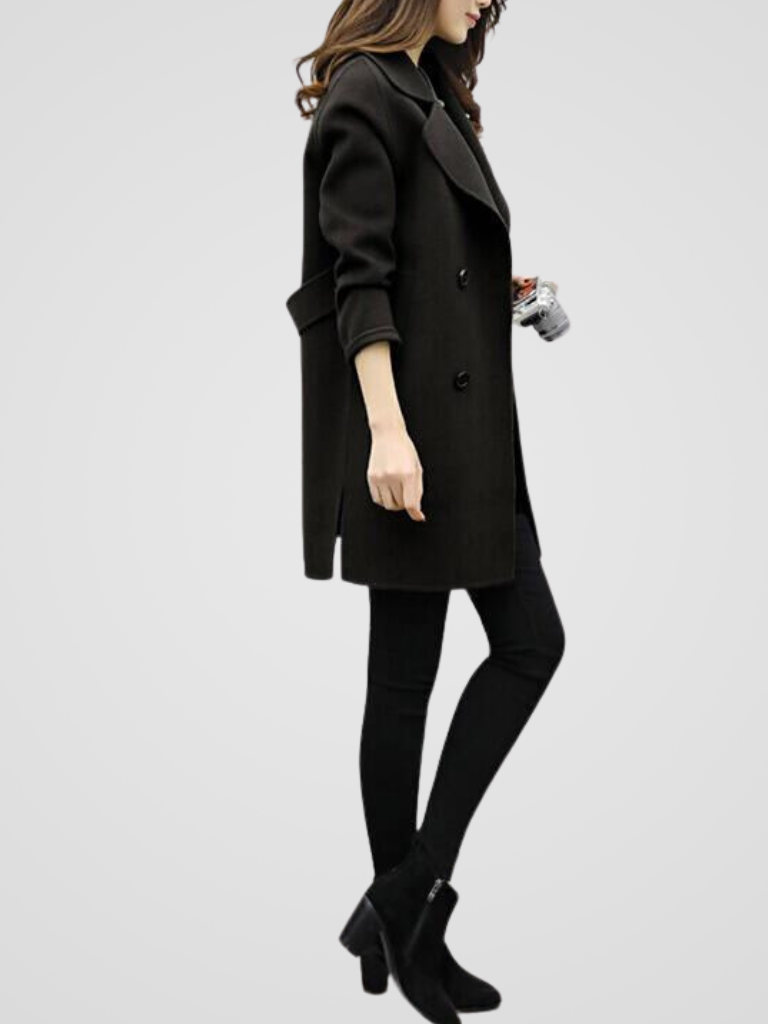 Pol | Women's Cotton Double-Breasted Longline Coat