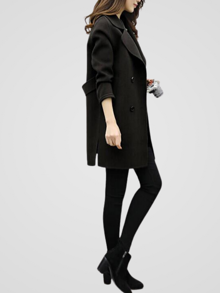 Pol | Women's Cotton Double-Breasted Longline Coat