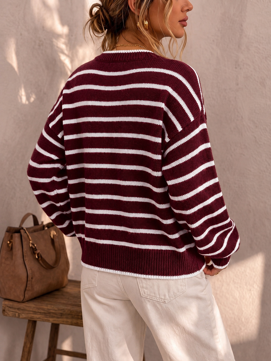 Saoirse | Women's Oversized Striped Knit Cardigan