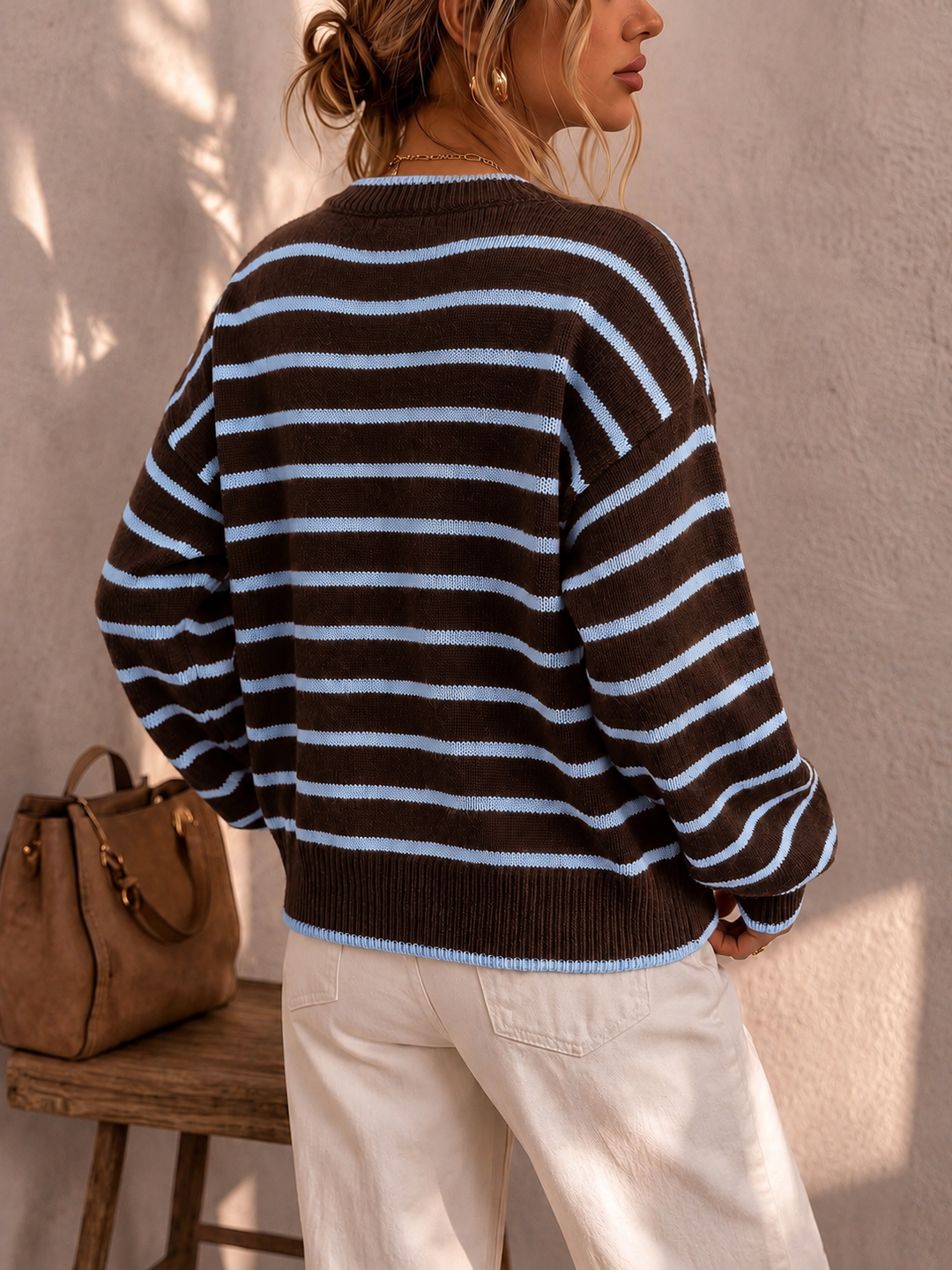 Saoirse | Women's Oversized Striped Knit Cardigan