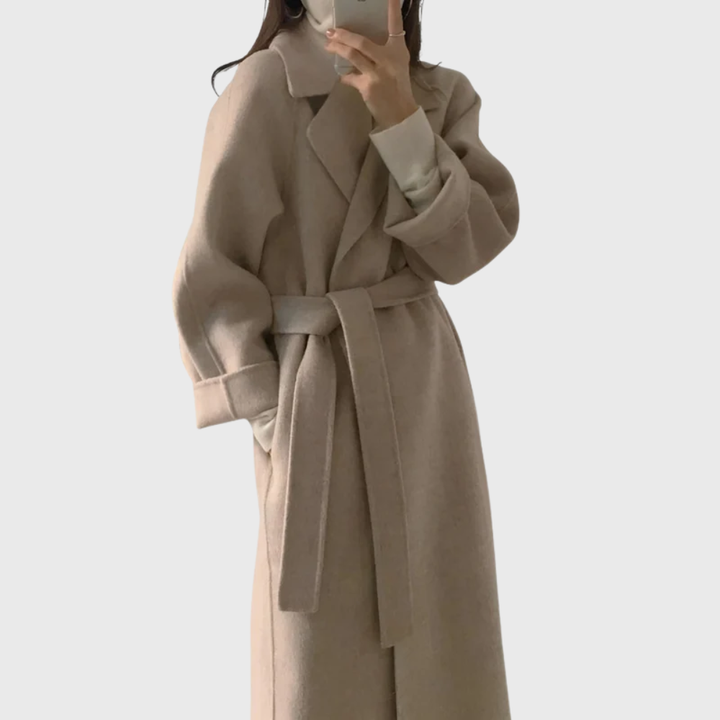 Ophelia | Women's Long Belted Wool-Blend Coat