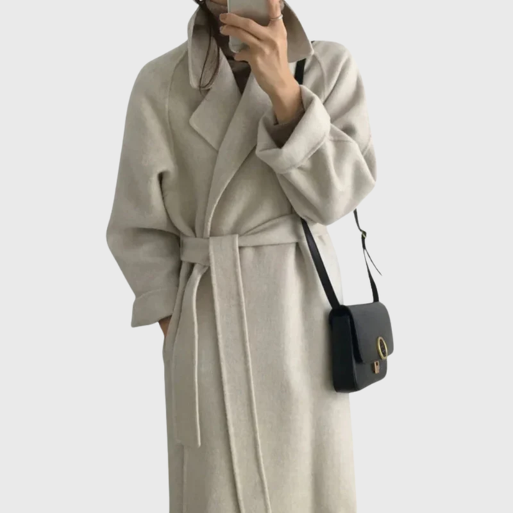 Ophelia | Women's Long Belted Wool-Blend Coat