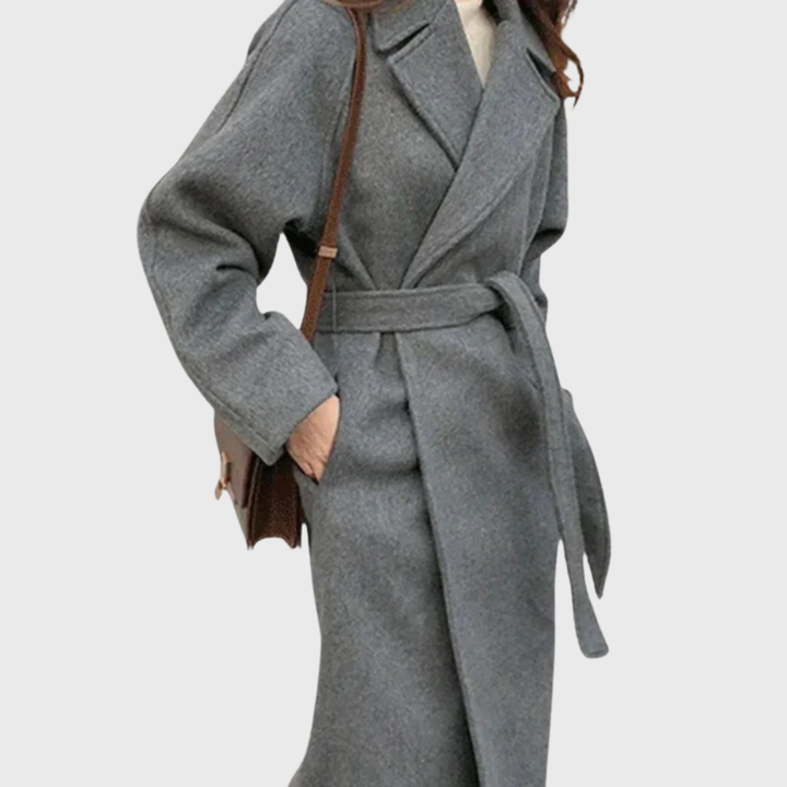 Ophelia | Women's Long Belted Wool-Blend Coat