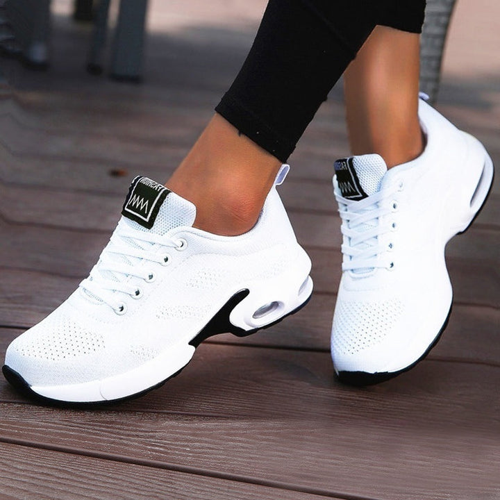 Mesh Knit Air Cushion Lace Up Chunky Sneaker