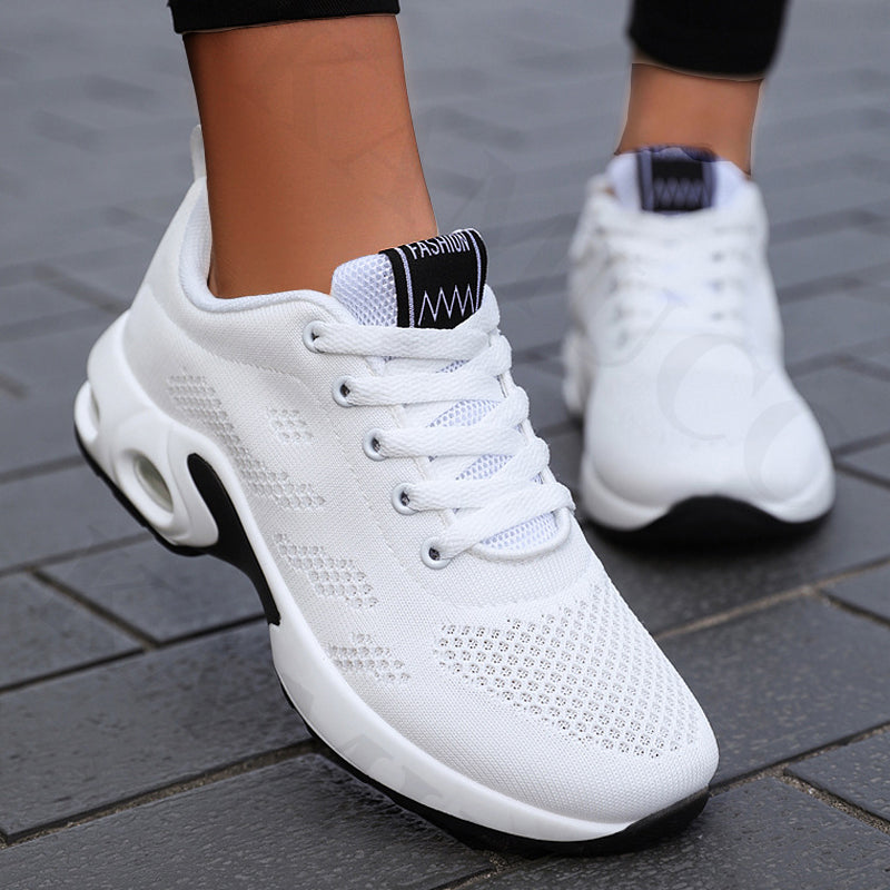 Mesh Knit Air Cushion Lace Up Chunky Sneaker