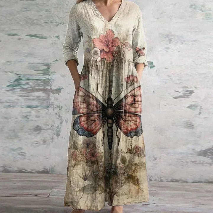 Floral Patchwork Print Boho Cotton Maxi Dress