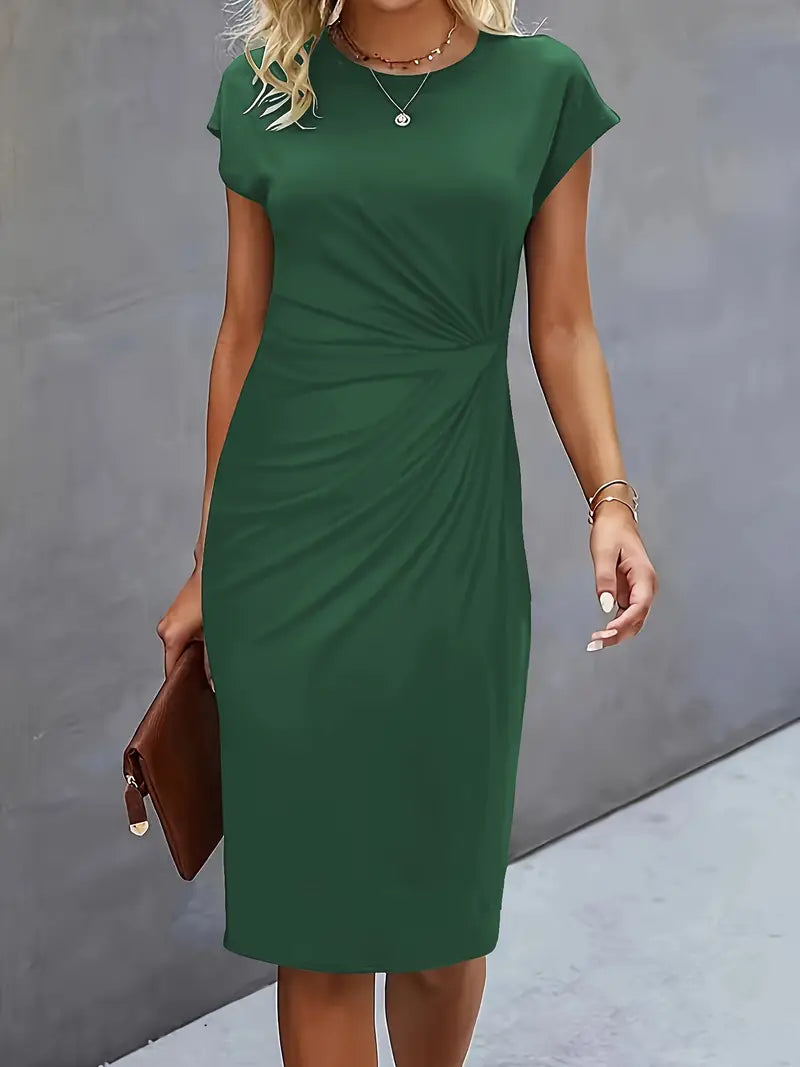Adelina™ - Stylish Round Neck Dress