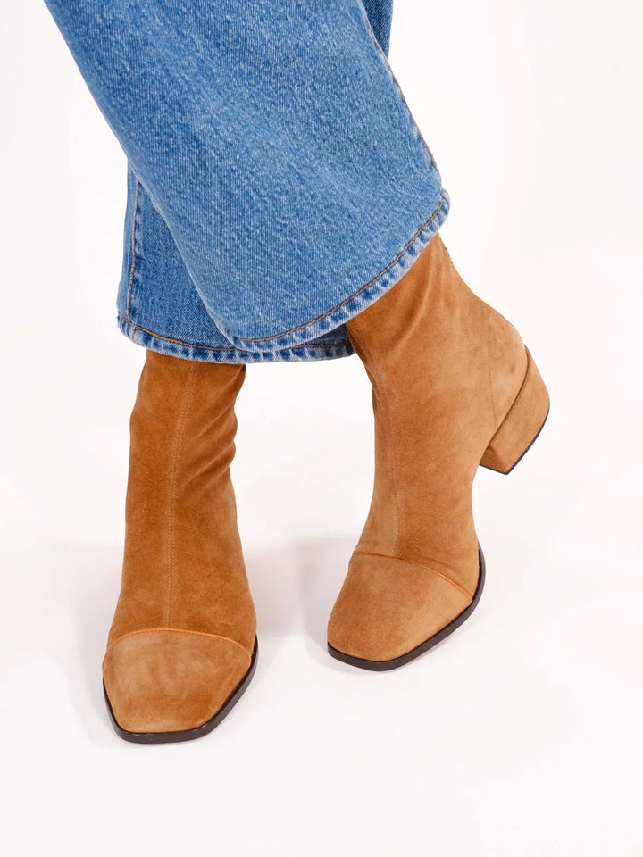 Lily | Women's Suede Block Heel Ankle Boots