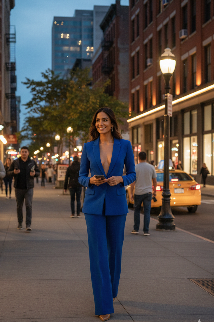 Tailored Blazer Wide Leg Trouser - Two Piece Set