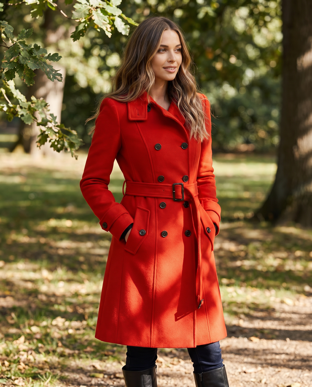 Imogen | Women's Double Breasted Long Stand Collar Coat