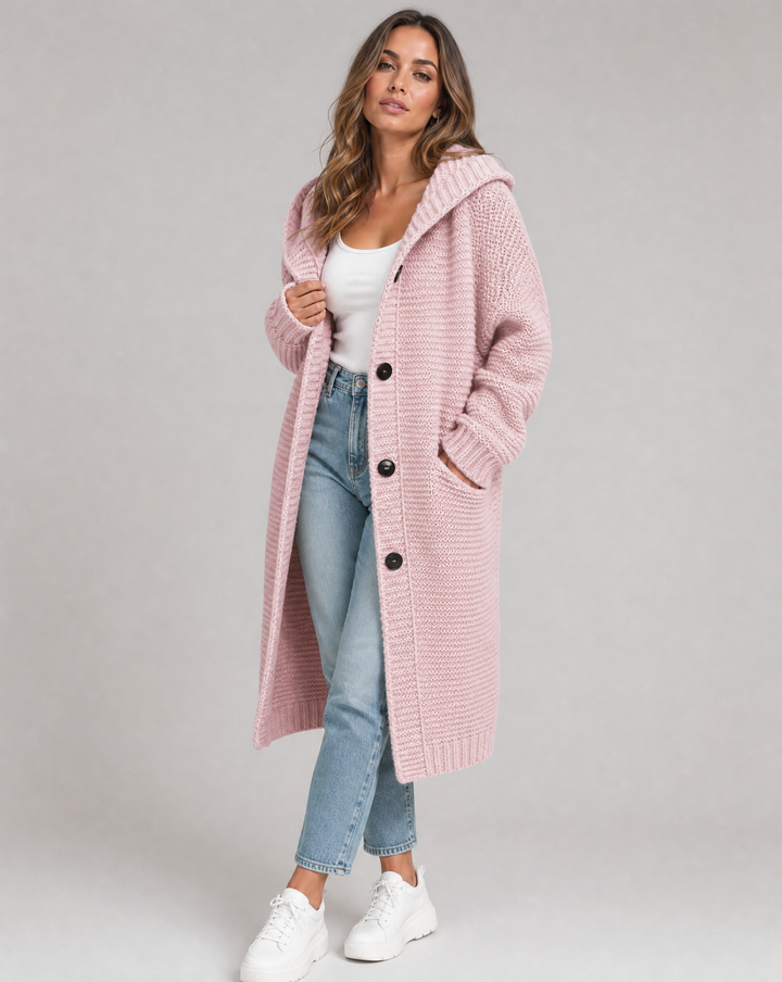 Margot | Women's Hooded Oversized Long Chunky Knit Cardigan