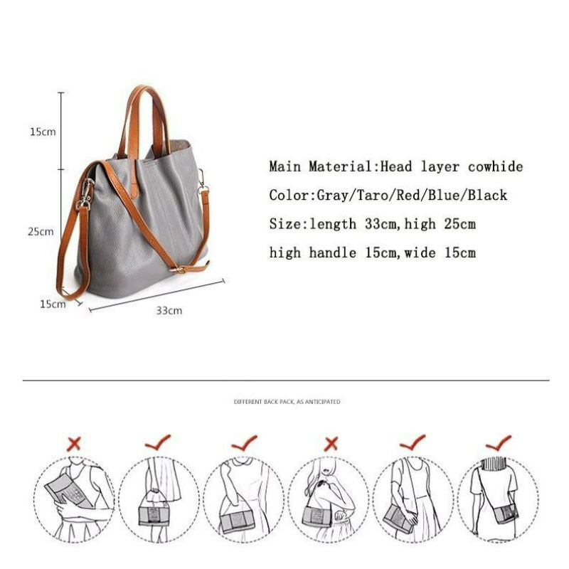 Adalynn | Women's Structured Leather Tote Bag with Contrast Handles
