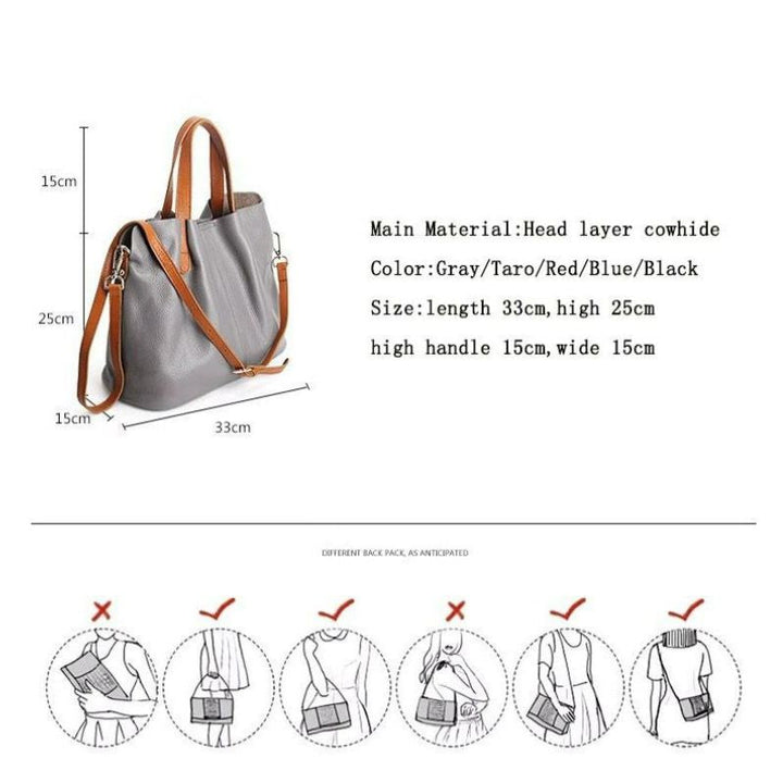Adalynn | Women's Structured Leather Tote Bag with Contrast Handles