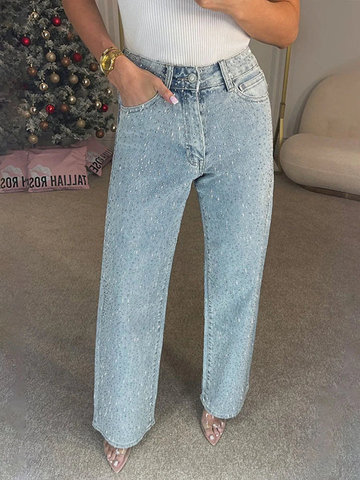 Glamour Denim Pants | Jeans Donna Con Strass
